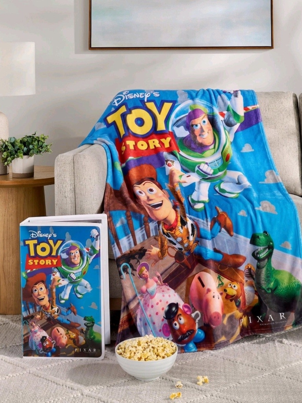 Disney Toy Story Classic VHS Boxed Silk Touch Throw, 50" x 70- NEW